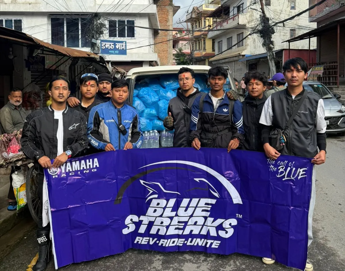Yamaha Blue Streaks Motorcycle Community Delivers Humanitarian Aid to Rasuwa and Nuwakot Flood Victims
